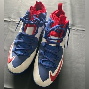 Red, White & Blue Nike baseball cleats
